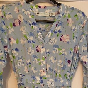 Floral Midi Dress - Blue and Purple